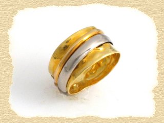 750/ooo Gelbgold-Weißgold Ring
